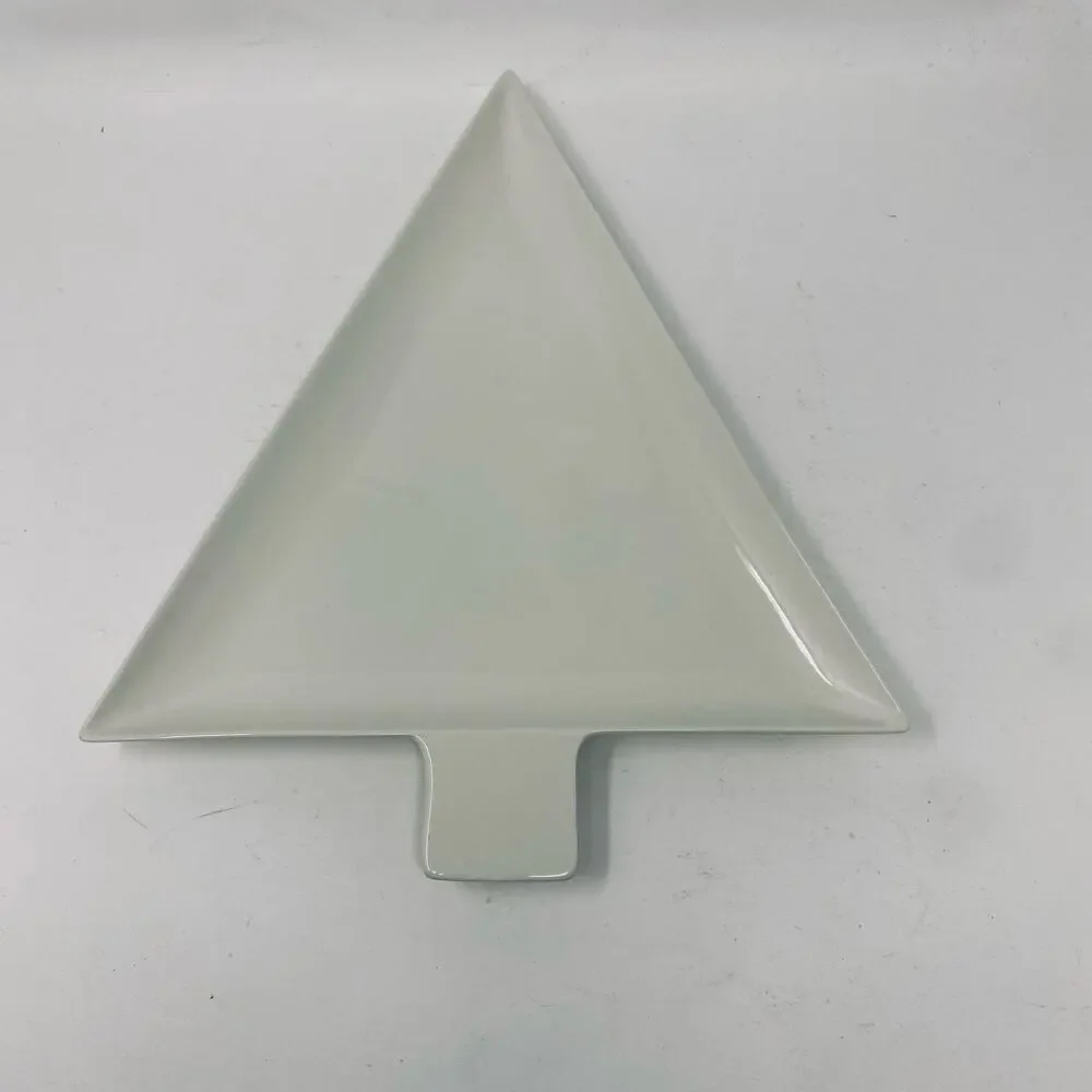 White Christmas Tree modern platter Sandra Magsamen Department 56